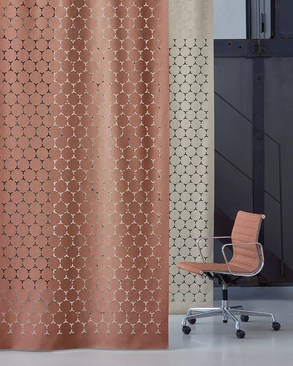 acousticpearls-calvino-forma-tissu-rideau-imprim-hexagones image 1