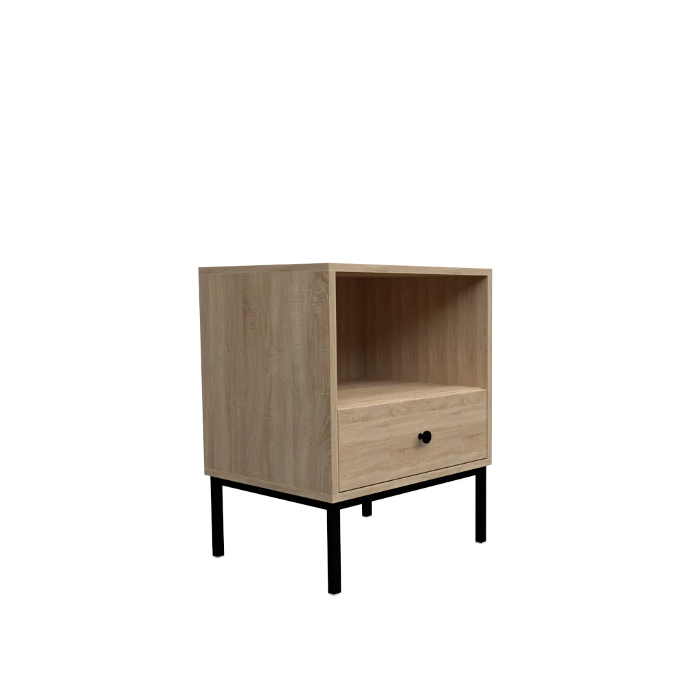 dlm-cr-ations-steel-650-chevet-1-tiroir-niche-m-tal image 1