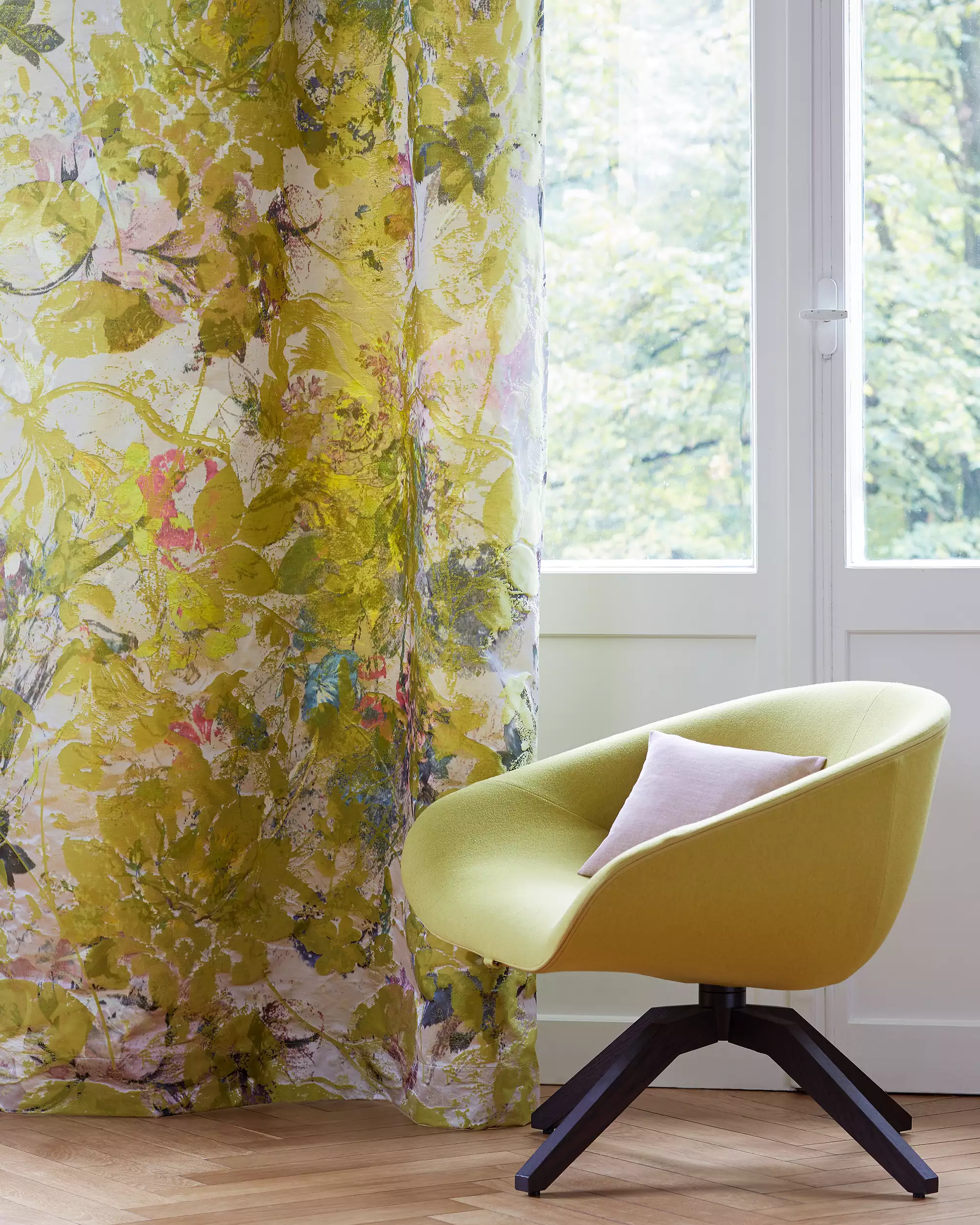 acousticpearls-artemisia-tissu-rideau-jacquard-fleuri-opaque image 1