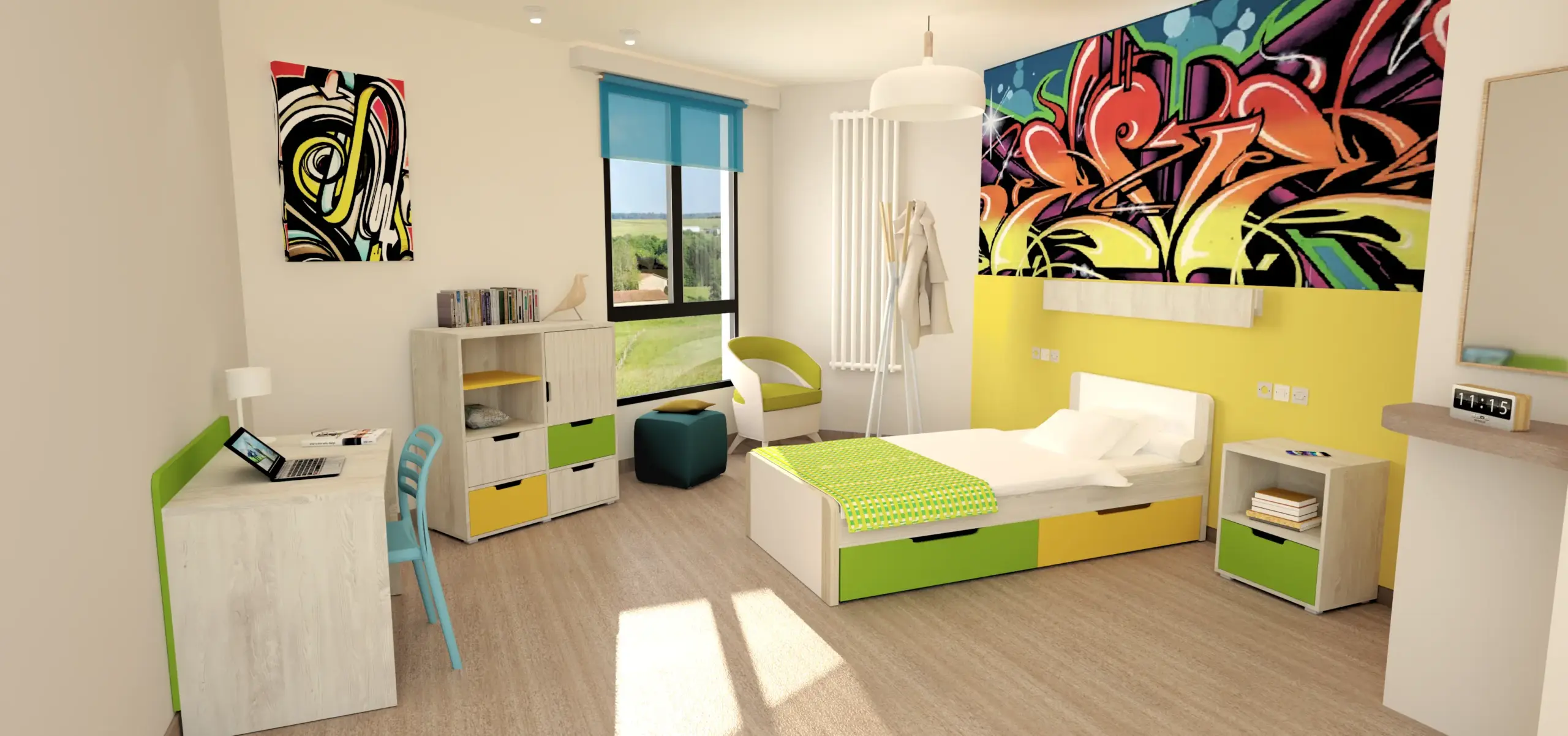 dlm-cr-ations-look-lk-lit-90x200-lit-rangement-2-tiroirs image 3