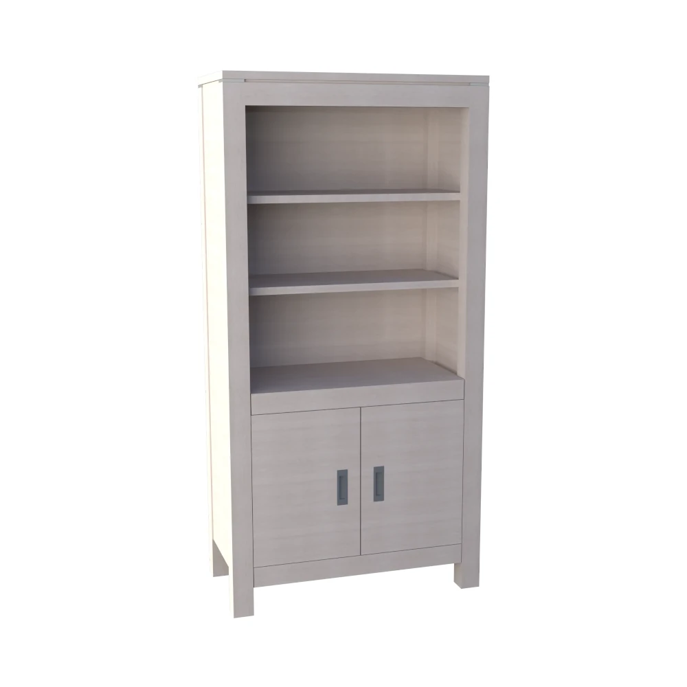 dlm-cr-ations-moka-2p-2e-biblioth-que-2-portes-h-tre-massif image 1