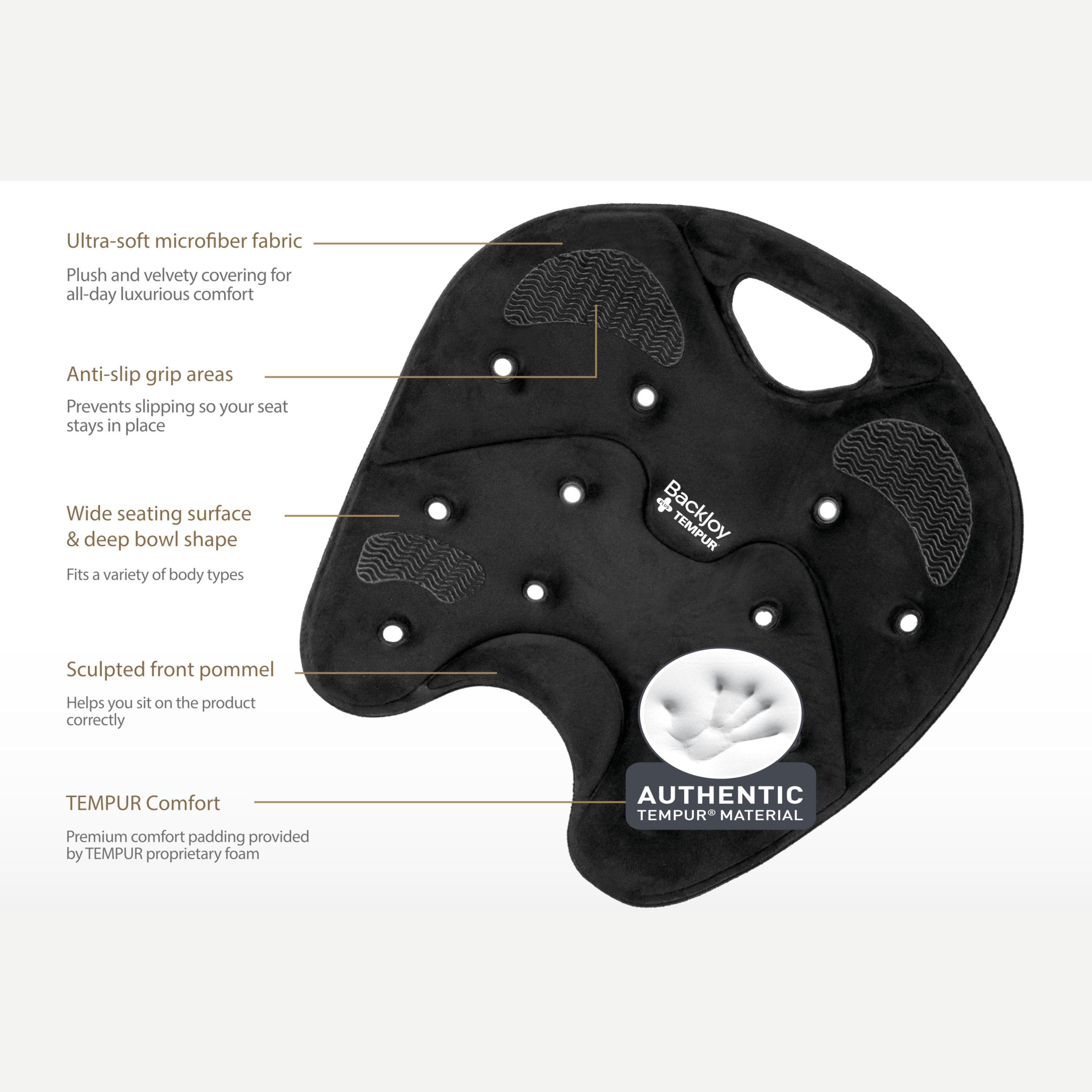 back-joy-sitsmart-core-tempur-assise-posture-noir image 7