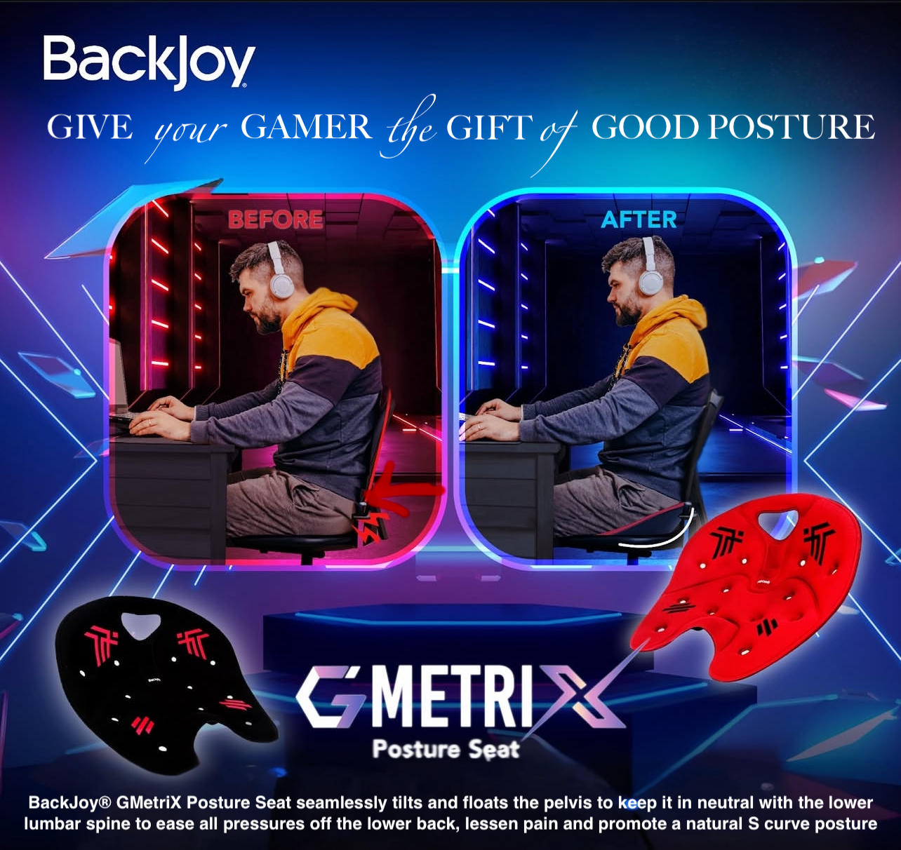back-joy-sitsmart-gmetrix-core-1-0-coussin-gaming-noir image 3