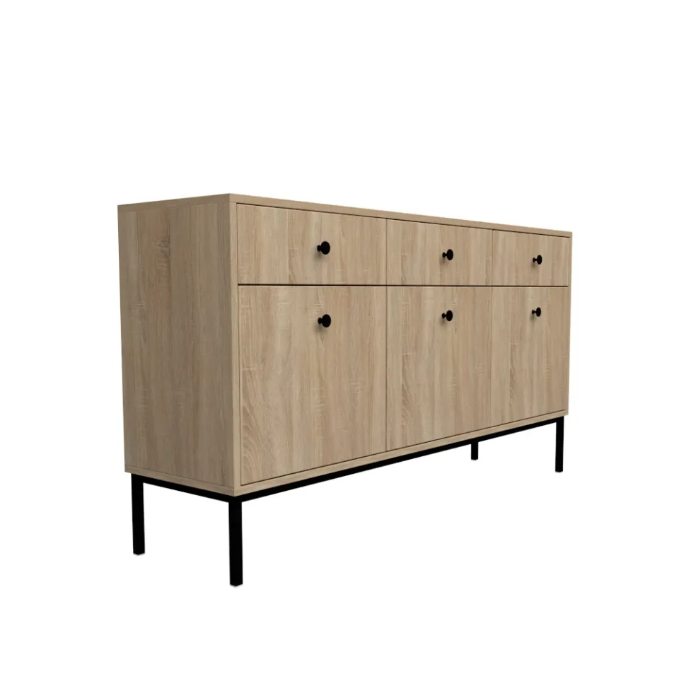 dlm-cr-ations-steel-3p3t-buffet-3-portes-3-tiroirs-m-lamin image 1