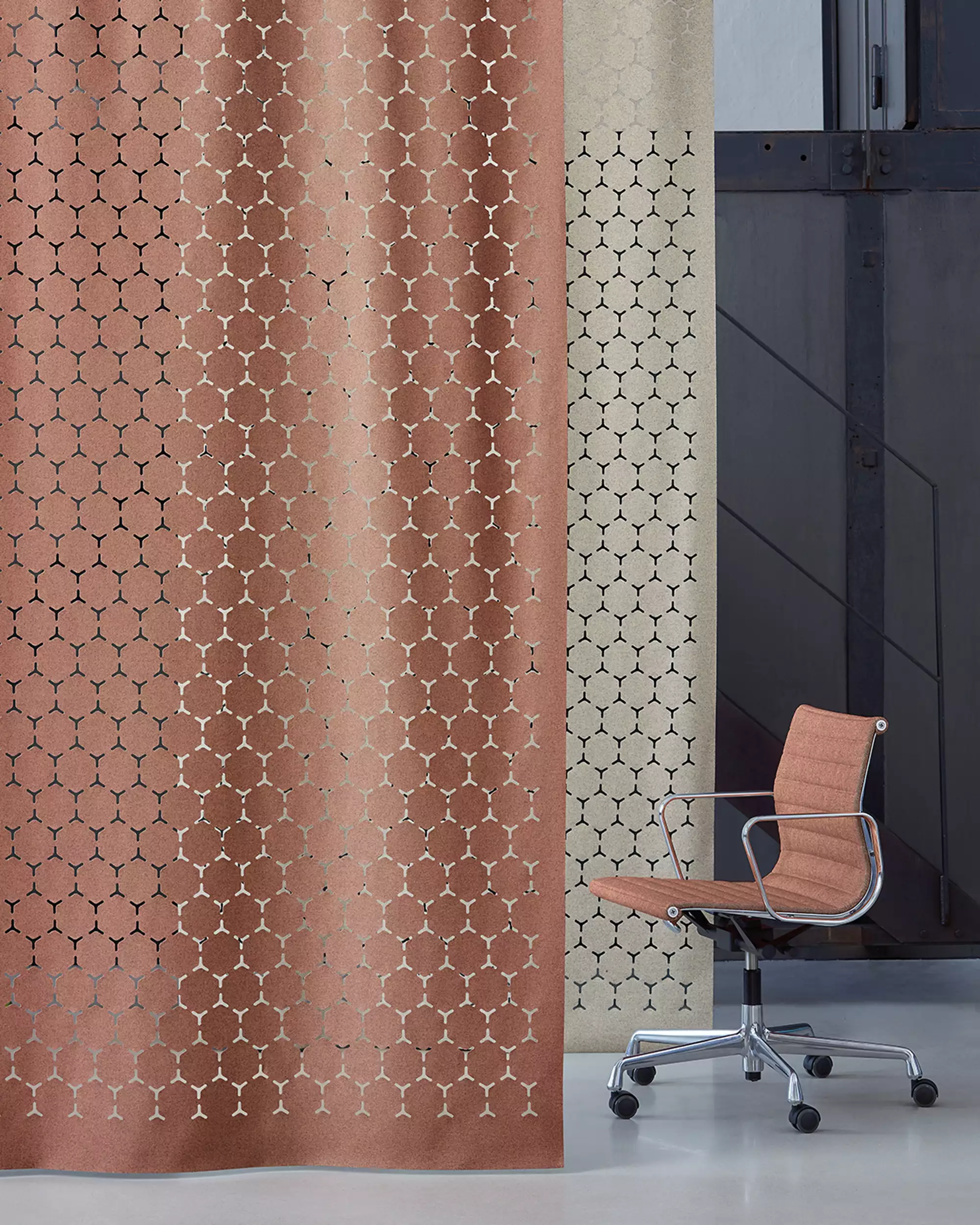 acousticpearls-calvino-forma-tissu-rideau-imprim-hexagones image 1