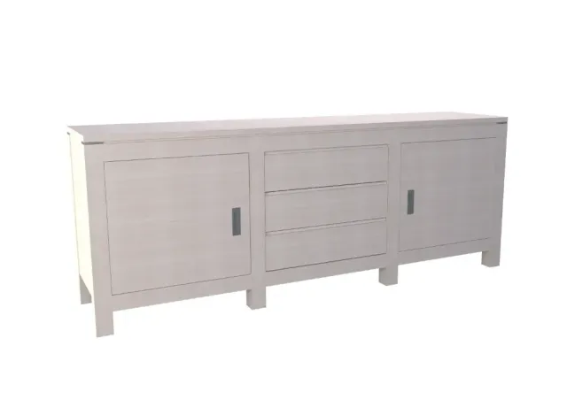 dlm-cr-ations-moka-2p-3t-enfilade-h-tre-2-portes-3-tiroirs image 1