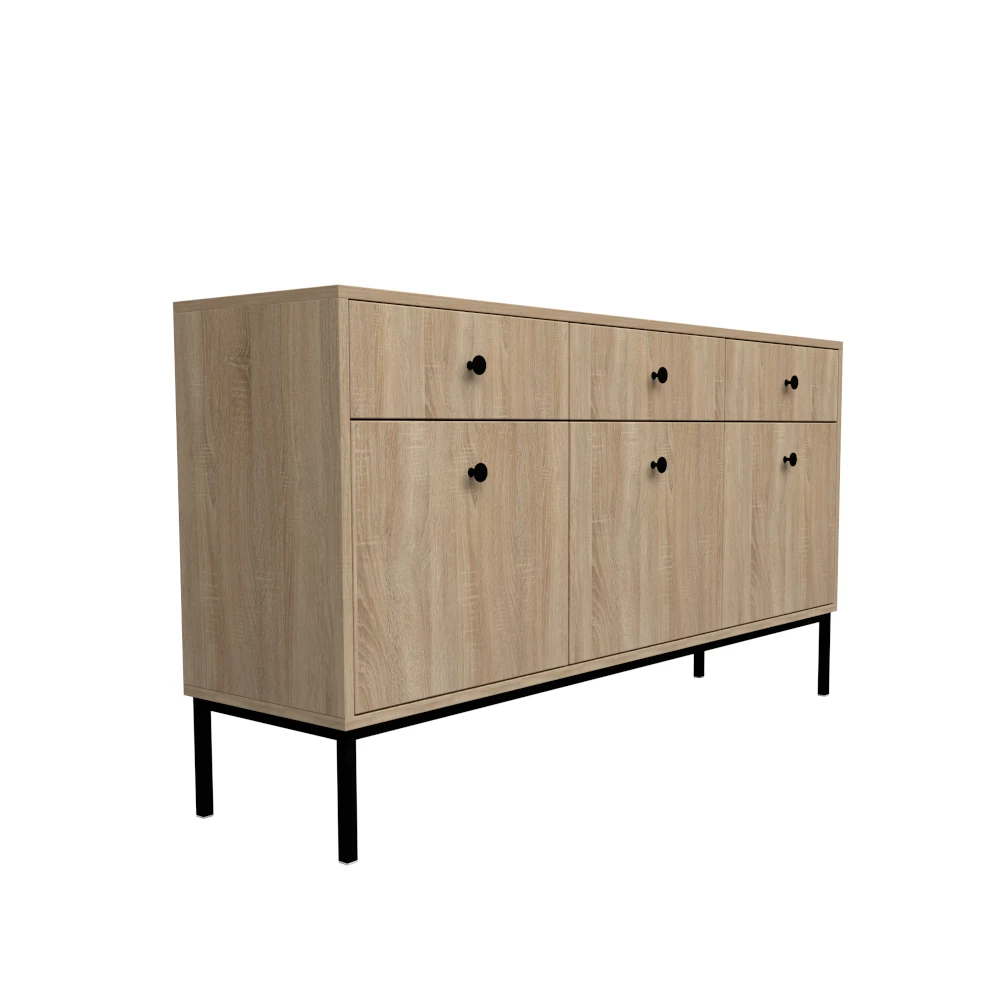 dlm-cr-ations-steel-3p3t-buffet-3-portes-3-tiroirs-m-lamin image 1