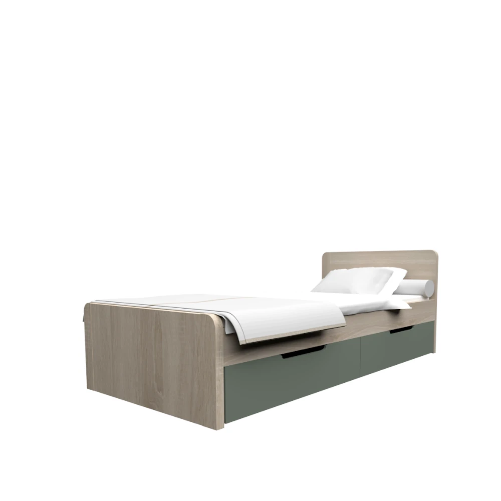 dlm-cr-ations-look-lk-lit-90x200-lit-rangement-2-tiroirs image 1
