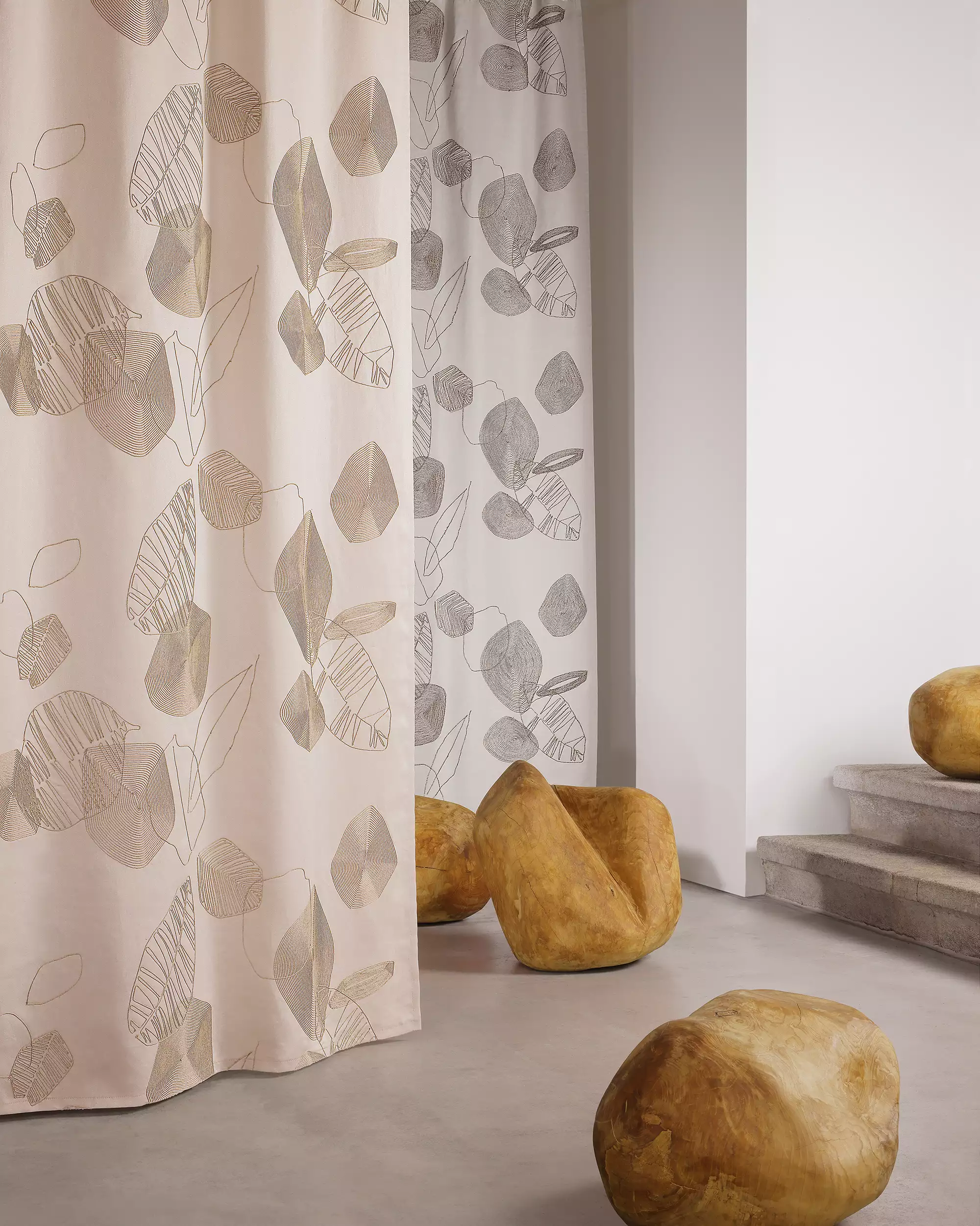 acousticpearls-dea-tissu-rideau-brod-lin-feuilles image 1