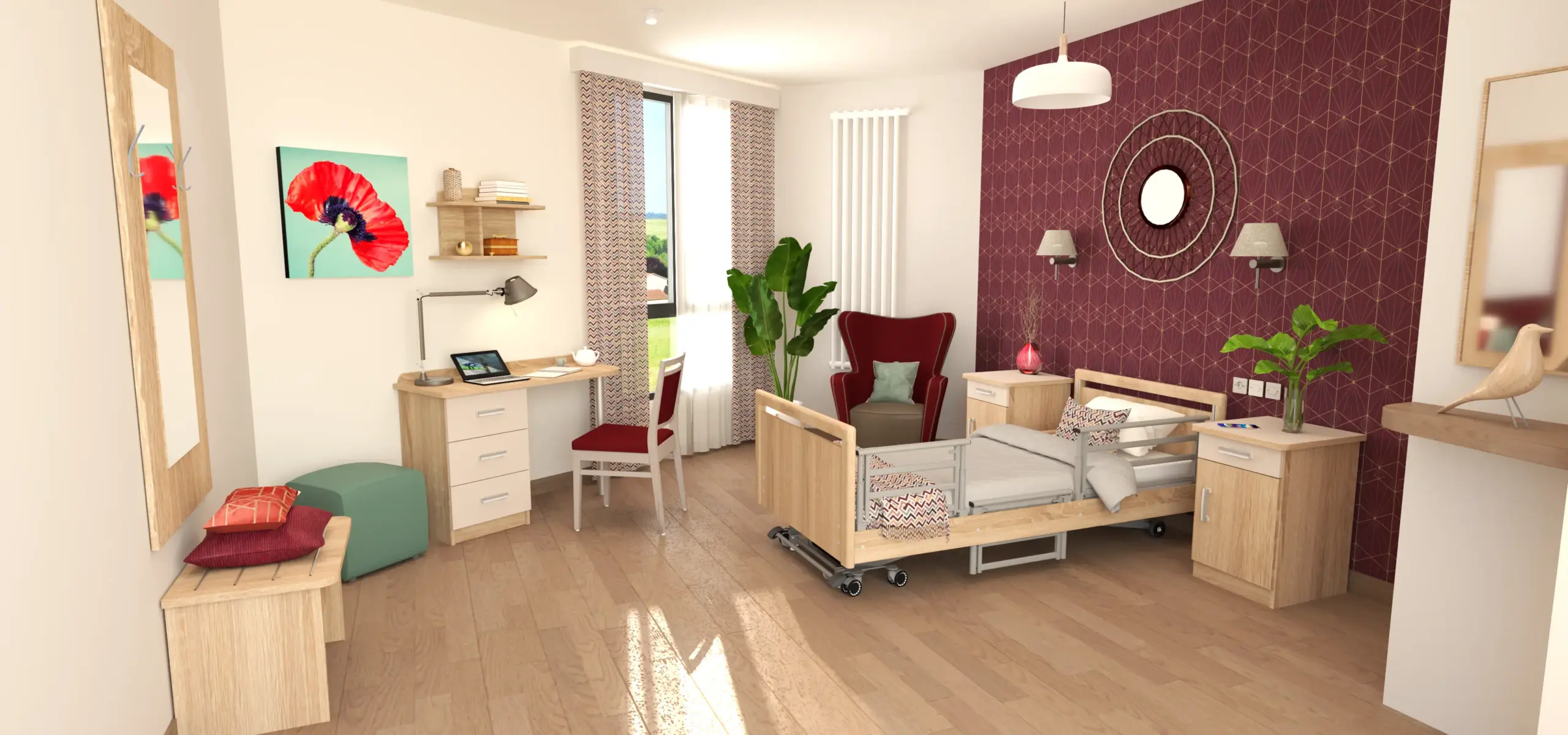 dlm-cr-ations-sonate-son-410-120-bureau-commode-3-tiroirs image 2